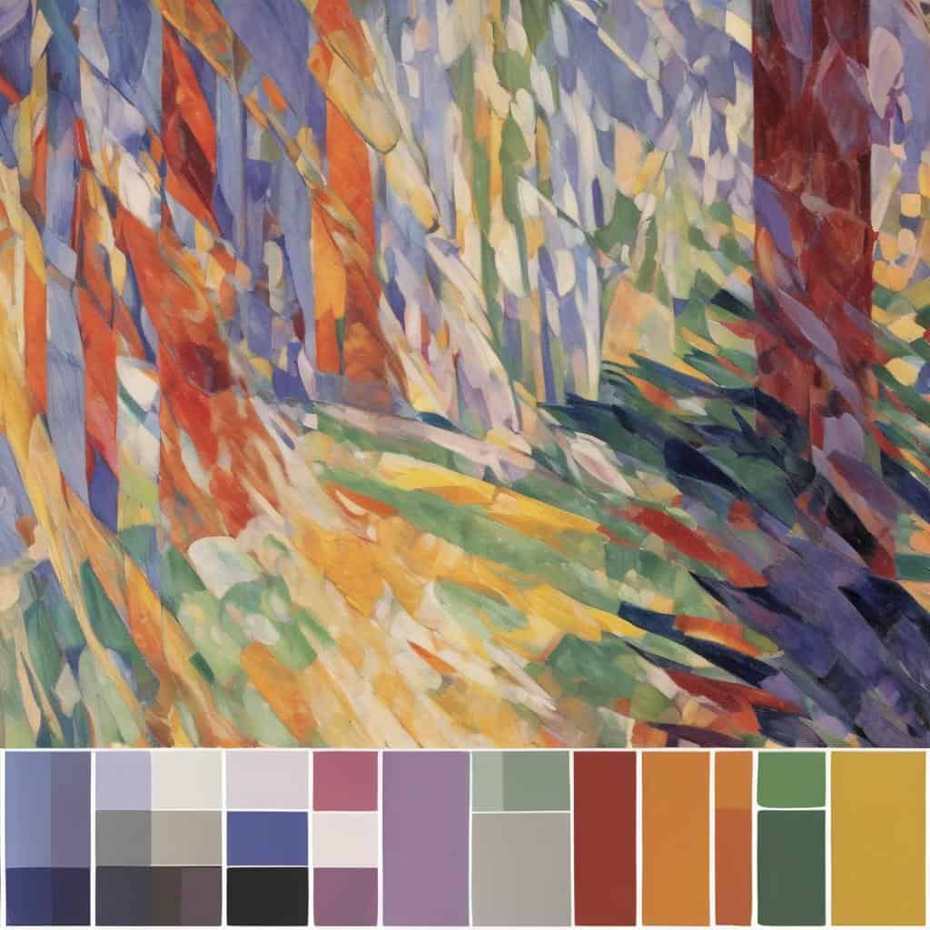 Οπτική ερμηνεία της πραγματικότητας σε αφηρημένο ζωγραφικό έργο με έντονα χρώματα και αισθητική παράθεση.